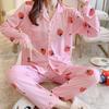 Весенняя женская пижама, семейный комплект одежды, японская и корейская милая пижама для девочек, брюки с длинным рукавом, семейная одежда
