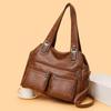 Women's Vintage Tote Bag Mother Bag Solid Color Shoulder Bag