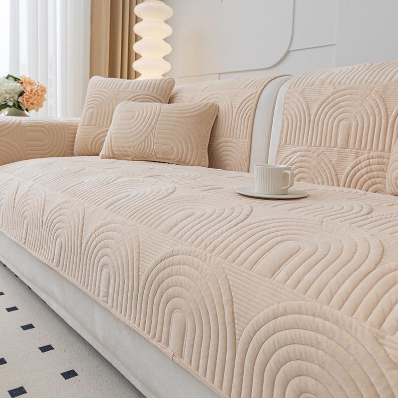 Soft Plush Sofa Cushion Universal Non-Slip Cover All Seasons Use Winter Warm Towel Mat for Living Room