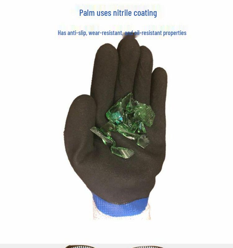 Устойчивые к порезам, противоскользящие, водонепроницаемые латексные перчатки для работы, строительства, рыбалки и садоводства