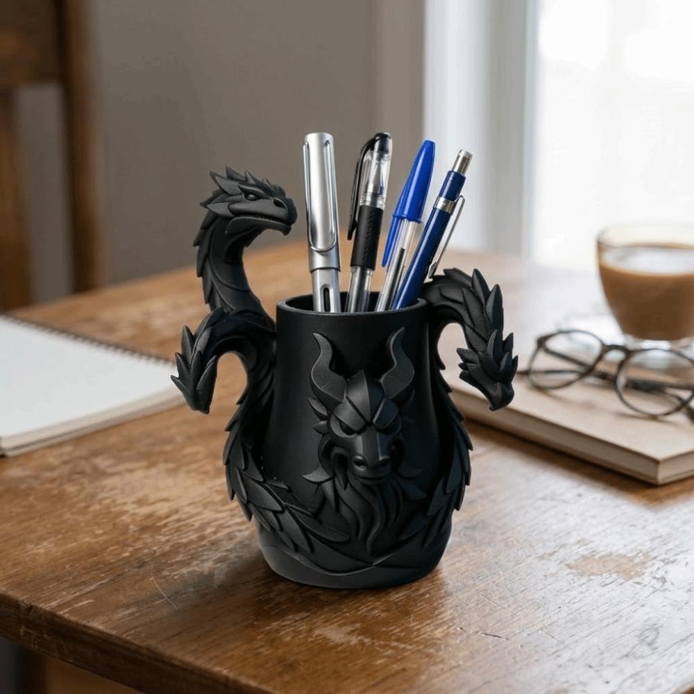 Multi-Functional 3D Printed Dragon Pen Holder Dragon-Shaped Pen Holder  Study Room