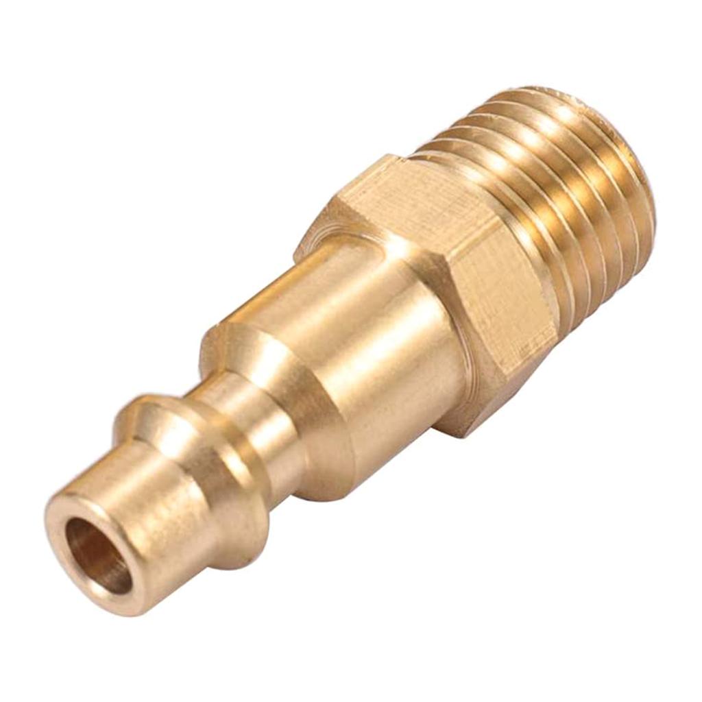 10 Pcs 1/4inch NPT Brass Male Air Hose Quick-Connect Adapter Air Tool Compressor Fitting Male Brass Plug Connector