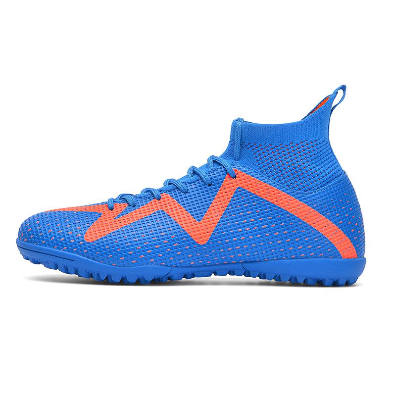 Soccer Shoes Men Anti-slip Outdoor Grass Training Breathable Lace-up Football Boots Long Spikes Lightweight Sports Shoes Men