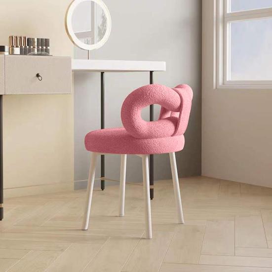 Туалетный столик со спинкой с бантом для гостиной, для женщин и девочек, для спальни, для макияжа, регулируемые подушечки для ног, безрукий туалетный стул, сиденье для бокового столика