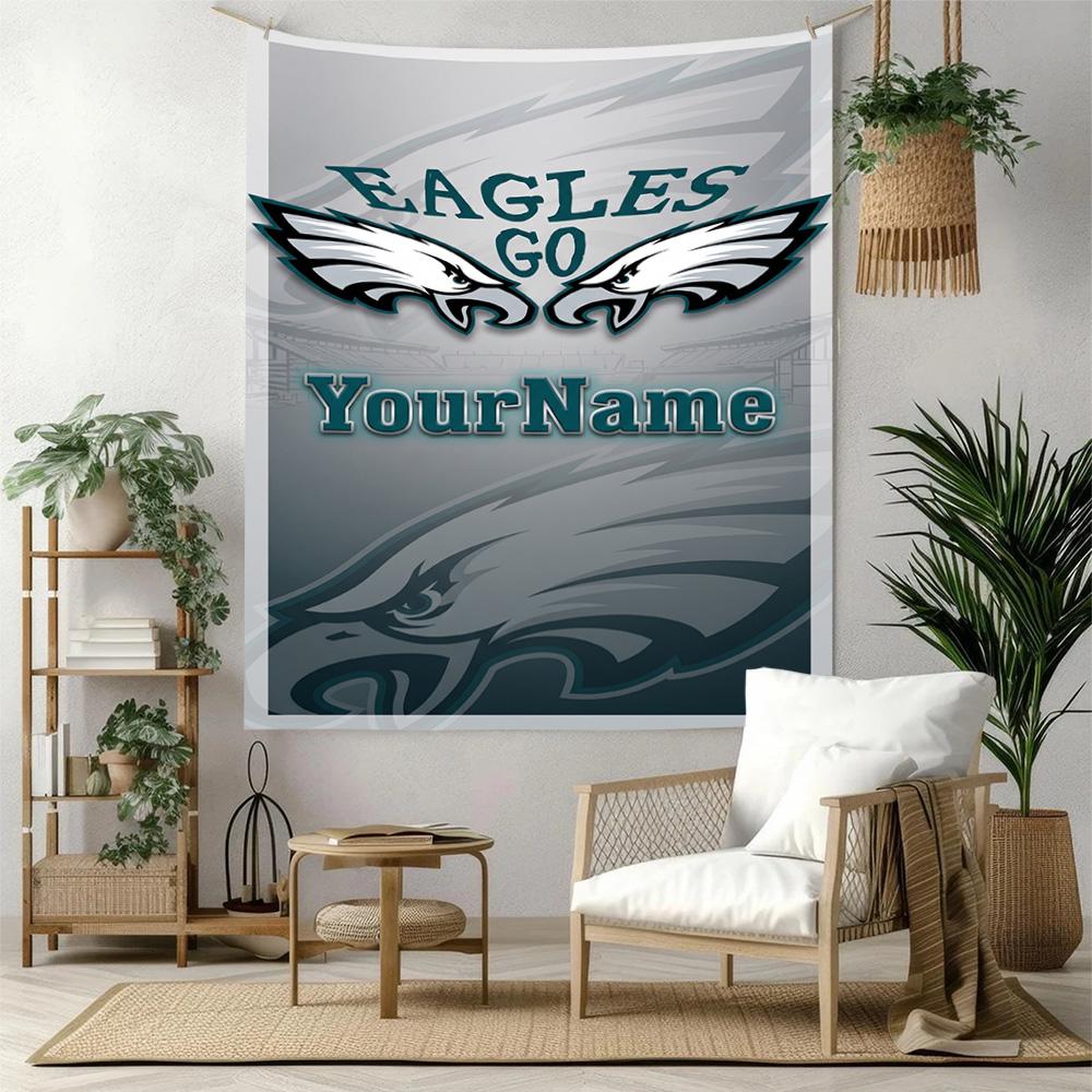 Philadelphia Eagles Custom Your Name Wall Decor Tapestry Art For Pet Memorial Birthdaywedding Party Backdrop Family Gift