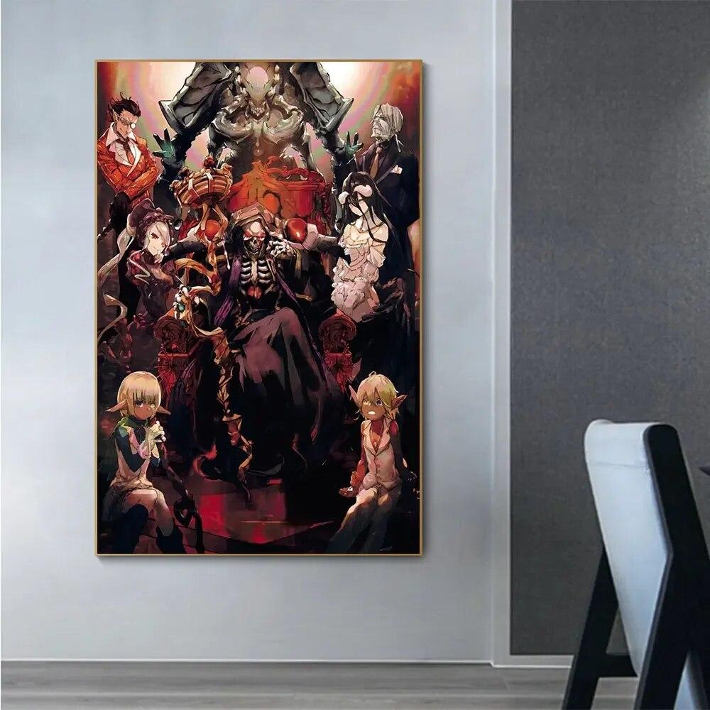 Японский фэнтезийный приключенческий аниме-плакат и принт «Оверлорд», персонаж, холст, картина, настенная художественная картина для гостиной, домашний декор
