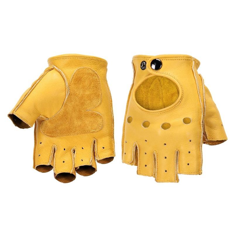 Мотоциклетные перчатки из натуральной кожи, мужские ретро-перчатки, мотоциклетные перчатки с половиной пальца и полным пальцем