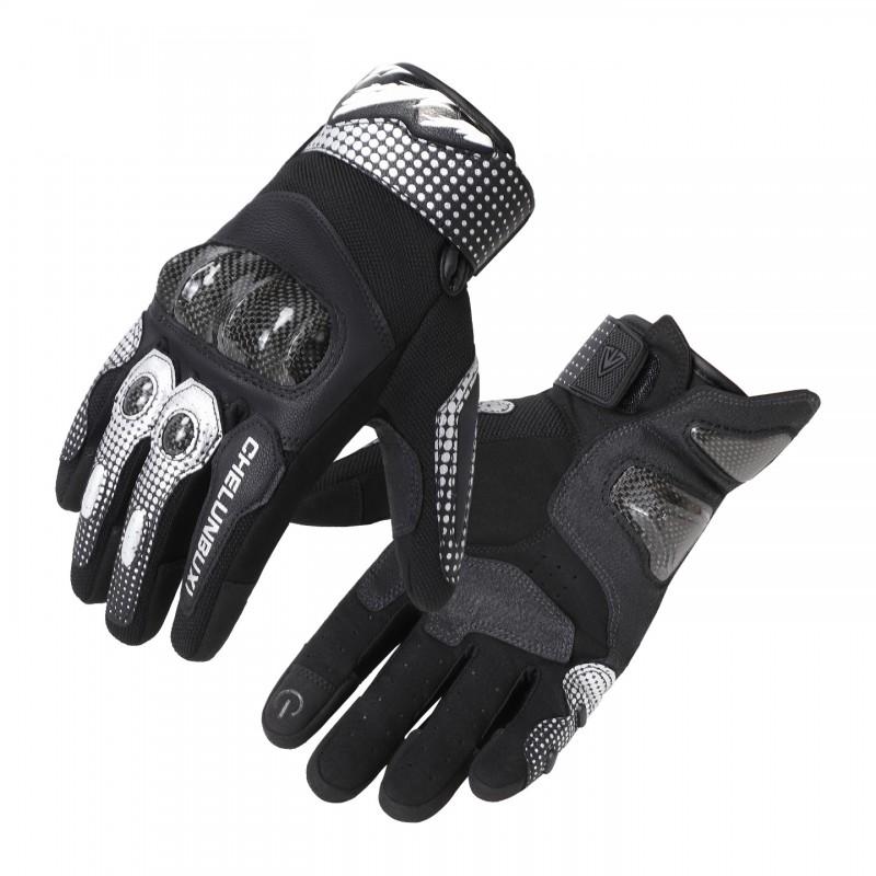 Mens All-Season Motorcycle Cycling Gloves With Carbon Fiber Protection TPU Palm Anti-Slip Durable Riding Gear
