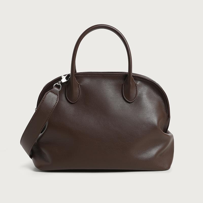 Bowling bag retro minimalist style niche high sense portable women's bag shoulder crossbody Boston bag