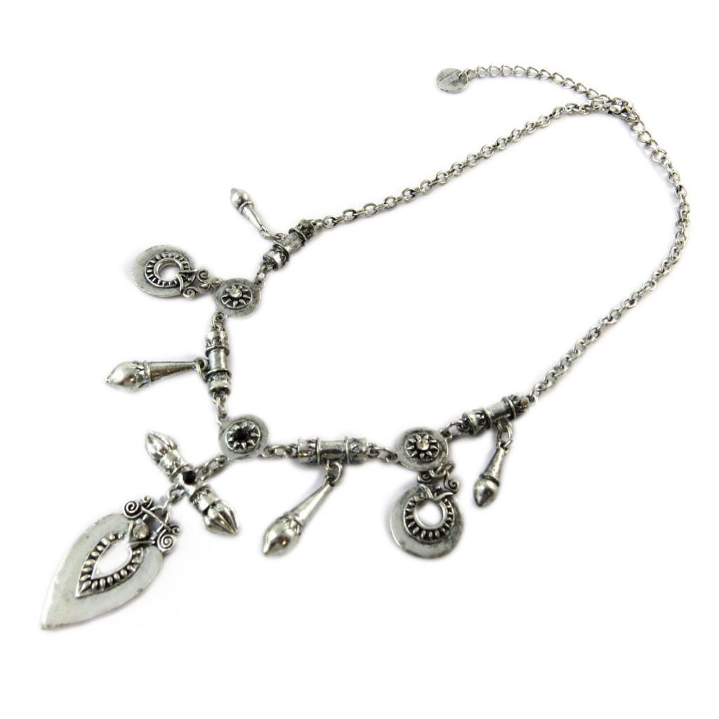 Les Trésors De Lily [E2080] - Designer Necklace 'Memories of the Past' Silver