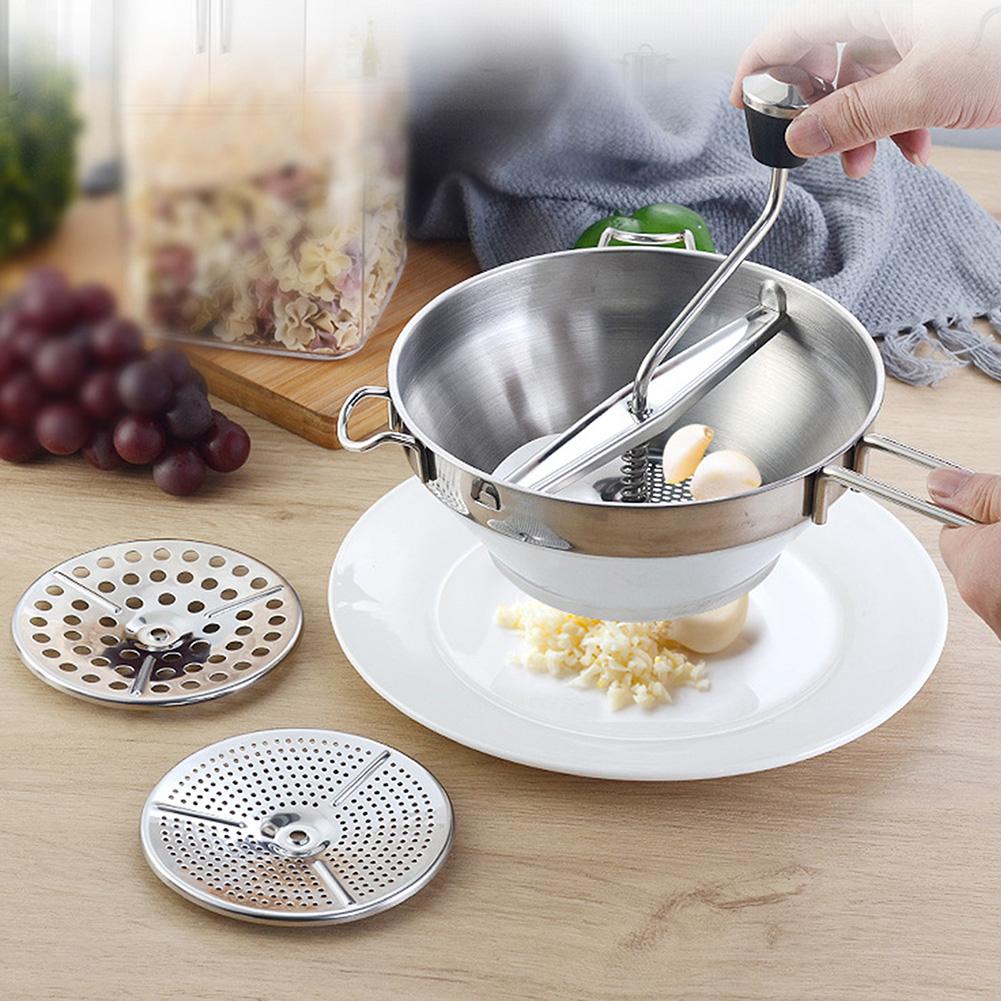 Ручной измельчитель детского питания с дисками. Легкое ручное управление для свежих пюре из фруктов, овощей C