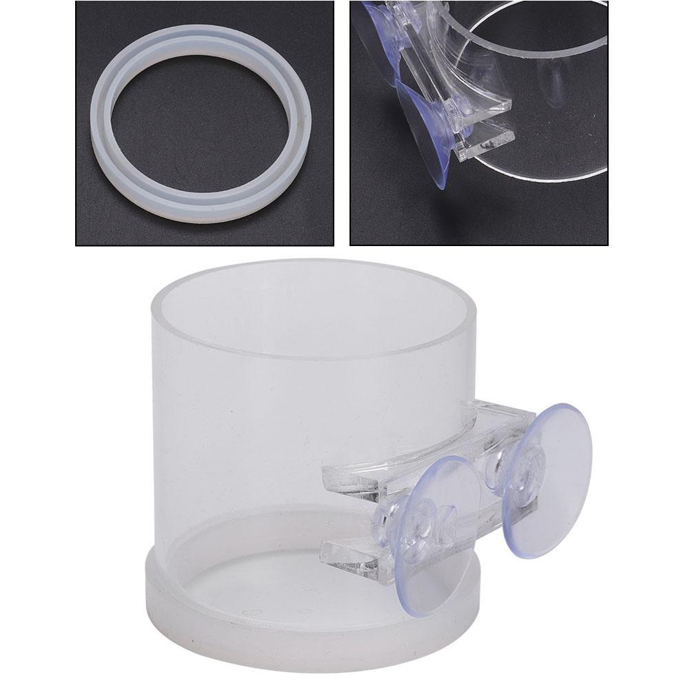 Acrylic Transparent Fish Feeding Ring Food Feeder with Suction Cup for Aqarium Fishing Tank