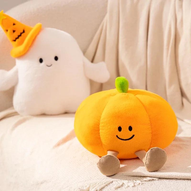 18~30cm Halloween Pumpkin Ghost Plush Toy Plushie Soft Plant Stuffed Doll Holidays Props Decorative Throw Pillow for Kids