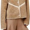UGG SS25 Однобортная куртка с длинным рукавом в стиле колор-блок для женщин куртки Бежевый Серый 1167382