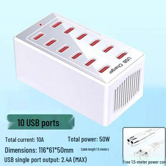 Многопортовая USB-зарядная станция: Быстрое настольное зарядное устройство с 10, 20 или 50 портами для телефонов