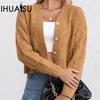 Women's Short Knitted Cardigan Autumn and Winter Fashion Temperament Long-sleeved Jumper Coat