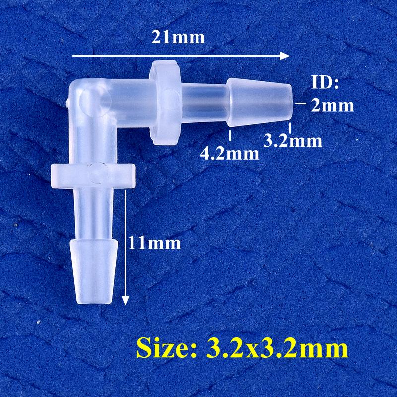 10 шт./лот 1,6~11,1 мм PP угловые соединители для аквариума, аэратора, воздушного насоса, 90-градусное коленчатое соединение, медицинские садовые ирригационные шланговые соединения