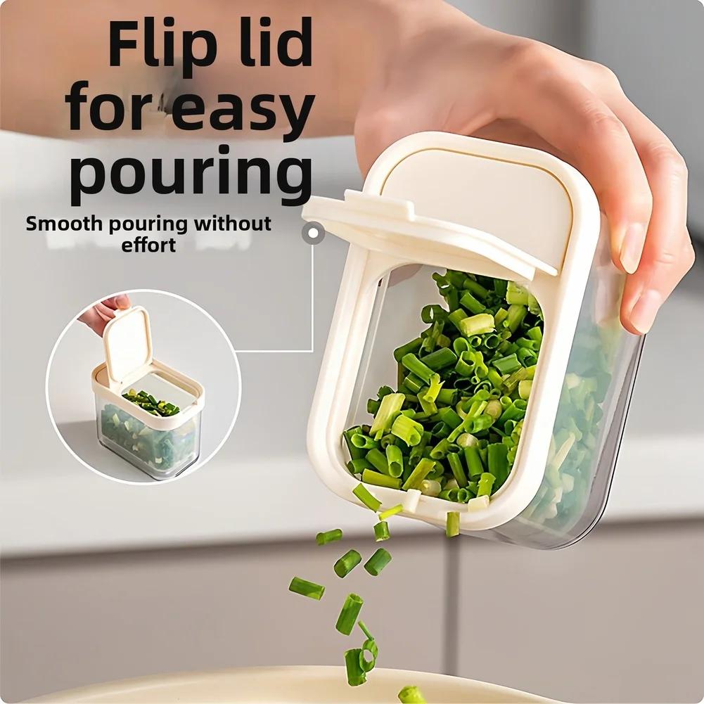 Storage Box with Drainage for Onion Root Garlic and Spices Flip Open Lid PET PP 52.5 35.5 41.3cm Maintains Freshness