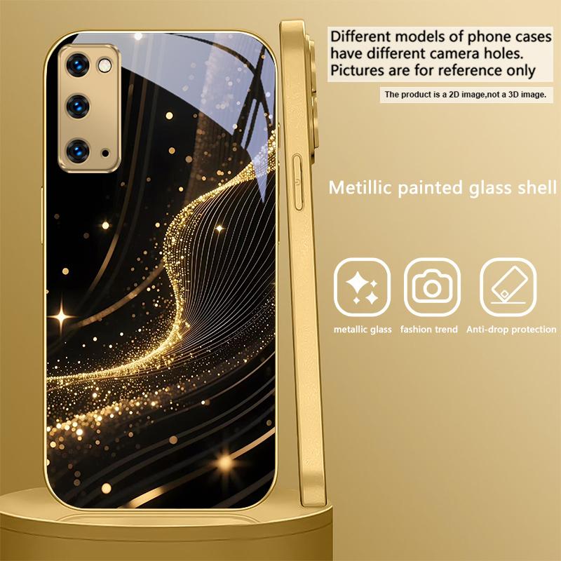 Благородная золотая кривая Для Samsung Galaxy S20 FE S21 S22 S23 Plus S24 Ultra 25Ultra S21+ S9+ S22Plus Золотой стеклянный чехол для телефона