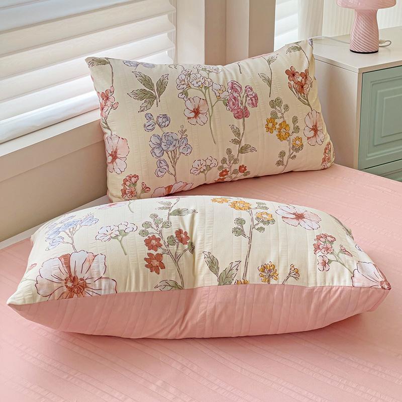 Комплект постельного белья с цветами и наволочкой, простыня, односпальная кровать, комплект постельного белья из стираного хлопка, пододеяльник, двуспальная кровать размера Queen/King