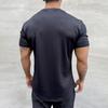 Men Sports T-shirt O Neck Short Sleeve Slim Fit Solid Color Elastic Quick-drying Soft