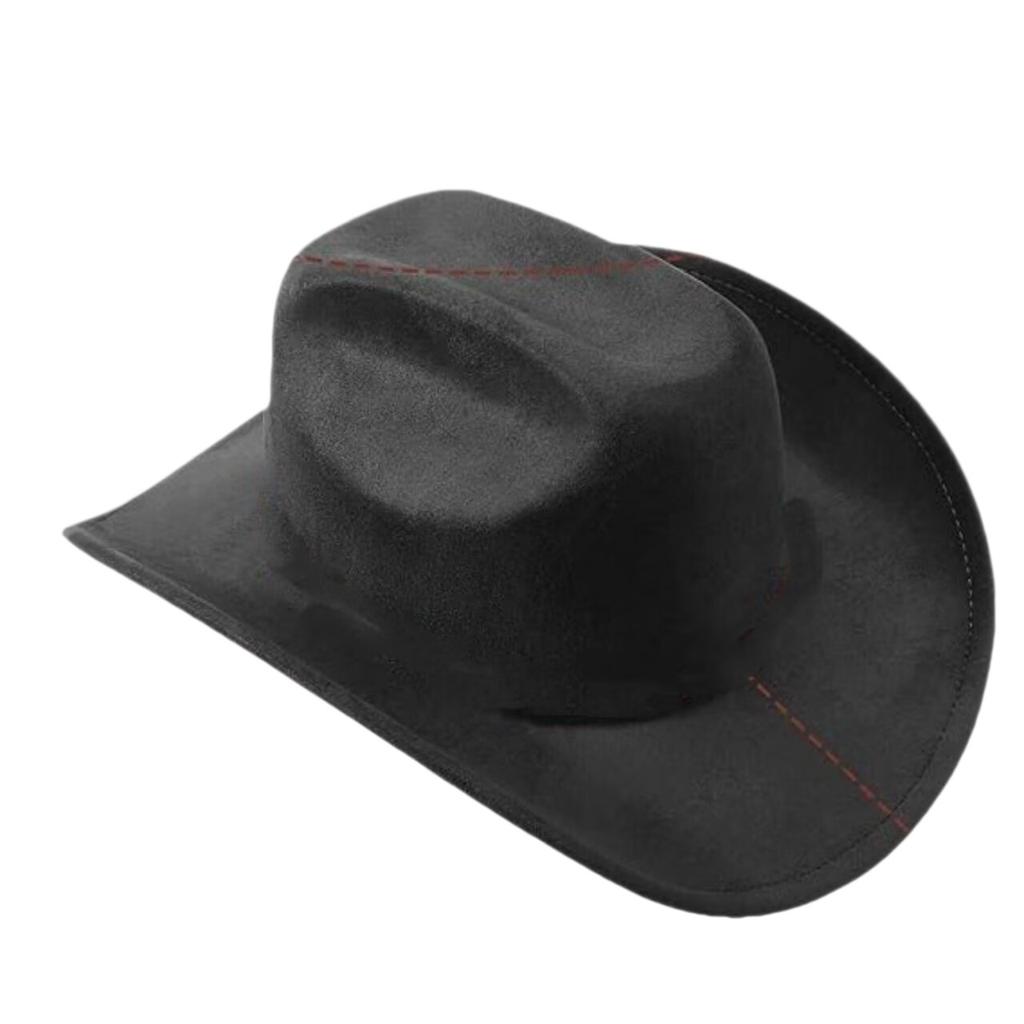 New color western cowboy hat men's and women's versatile wide-brimmed top hat white belt buckle sun hat