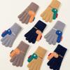 Cute 7-12 Years Old Winter Knitted Gloves Cartoon Dinosaur Elastic Five-finger Gloves Warm Fashion Kids Gloves Boys and Girls