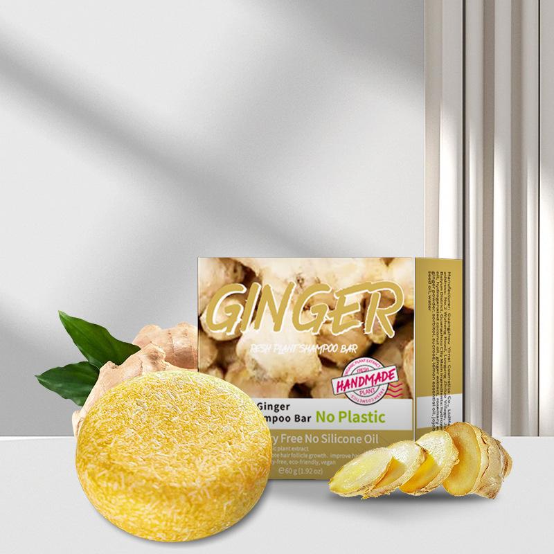 60g Ginger Shampoo Soap Nourishes Hair, Prevents Thinning, Thick Hair, Strengthens Hair Roots, Repairs Split Ends