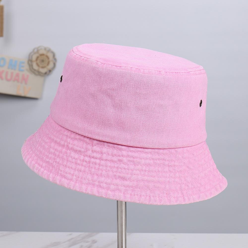 New solid color simple casual versatile small fresh bucket hat outdoor travel sunscreen shows small temperament basin hat