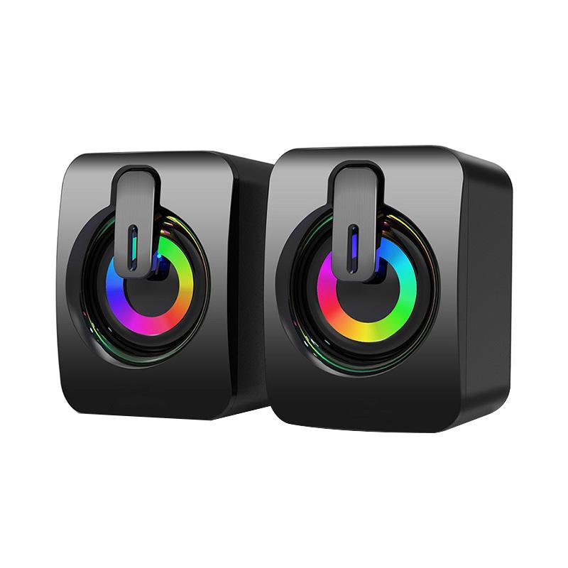 Компьютерные колонки, звуковая коробка для ПК, Hi-Fi стереомикрофон, USB проводной Caixa De Som со светодиодной подсветкой для настольного компьютера