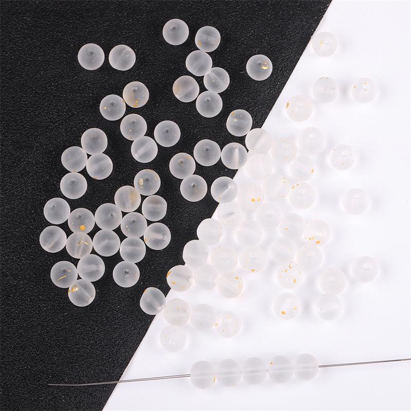 Аксессуары для украшений своими руками: 50 матовых стеклянных бусин с золотым порошком для ожерелий, браслетов, сережек