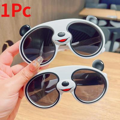 Детские солнцезащитные очки в форме панды, модные солнцезащитные очки, трендовые детские очки, декор для лица, подарок