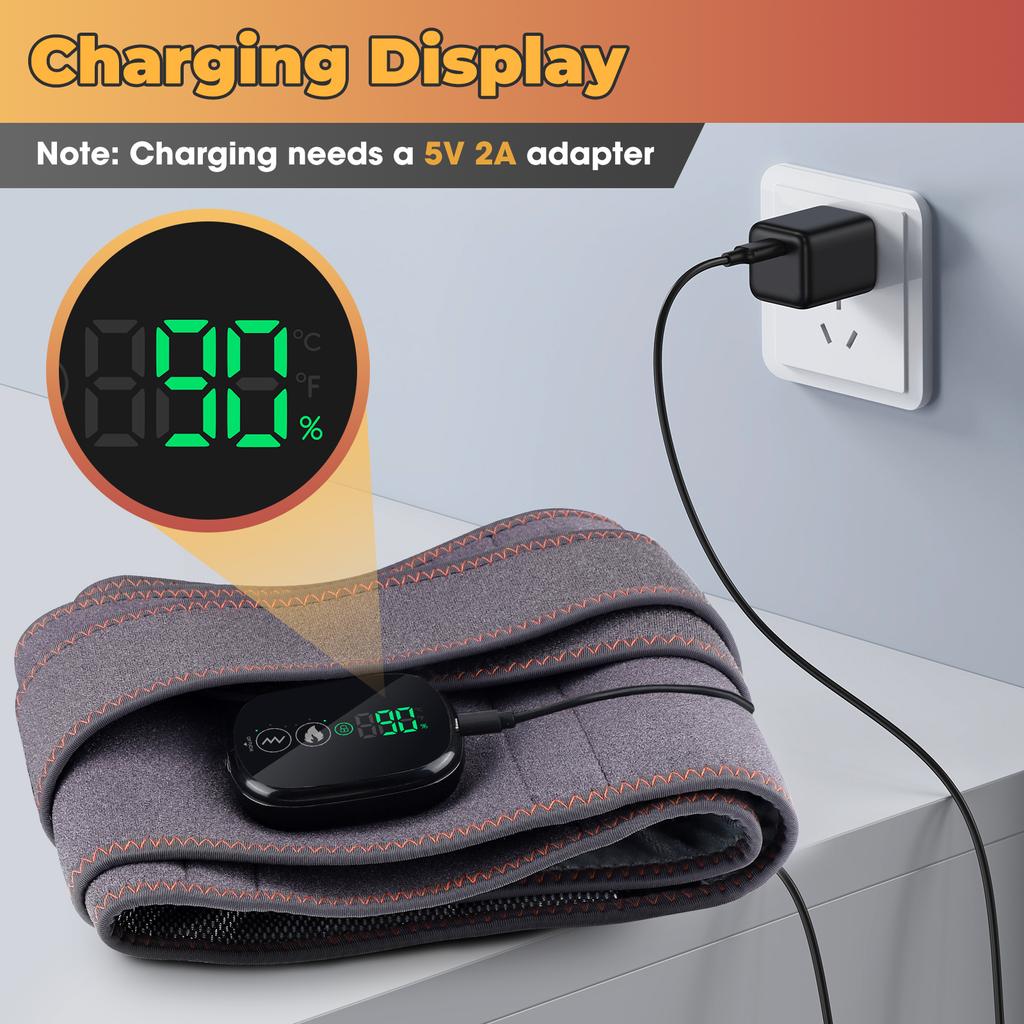 Красный Свет Нагрев Пояс Массажный Беспроводной Горячий Компресс Вибрация Массажер для Спины Поясничная Поддержка Защита Живота Согреватель для Матки