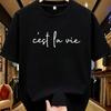 Yj00026english Letters Plus Size Unisexs Round Neck Short Sleeve Tshirt With Elastic Half Sleeves And Trendy Prints