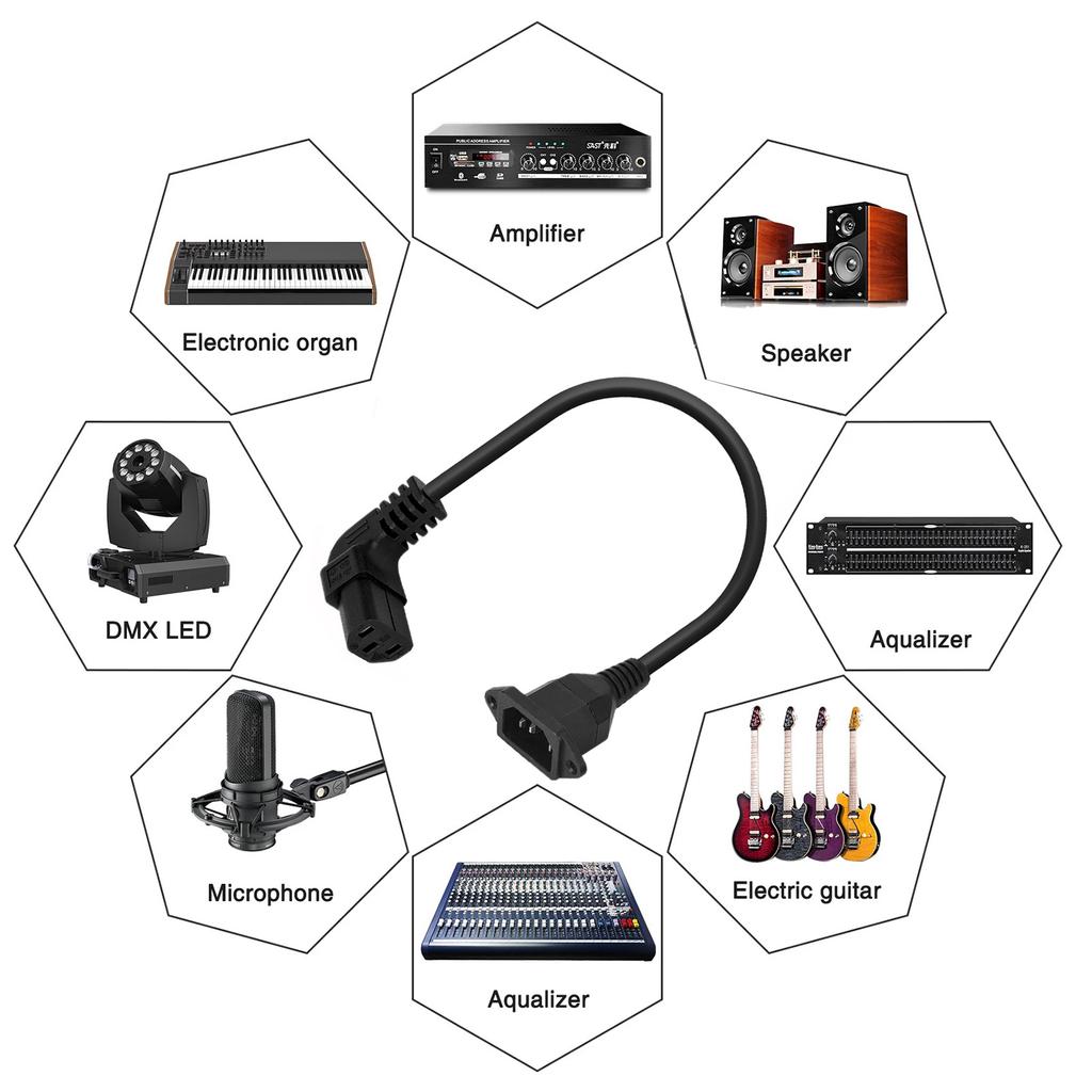 Удлинитель кабеля C13 Female на C14 Male с резьбовым отверстием, 90 градусов, IEC320, C14 на C13, угловой вверх/вниз/влево/вправо