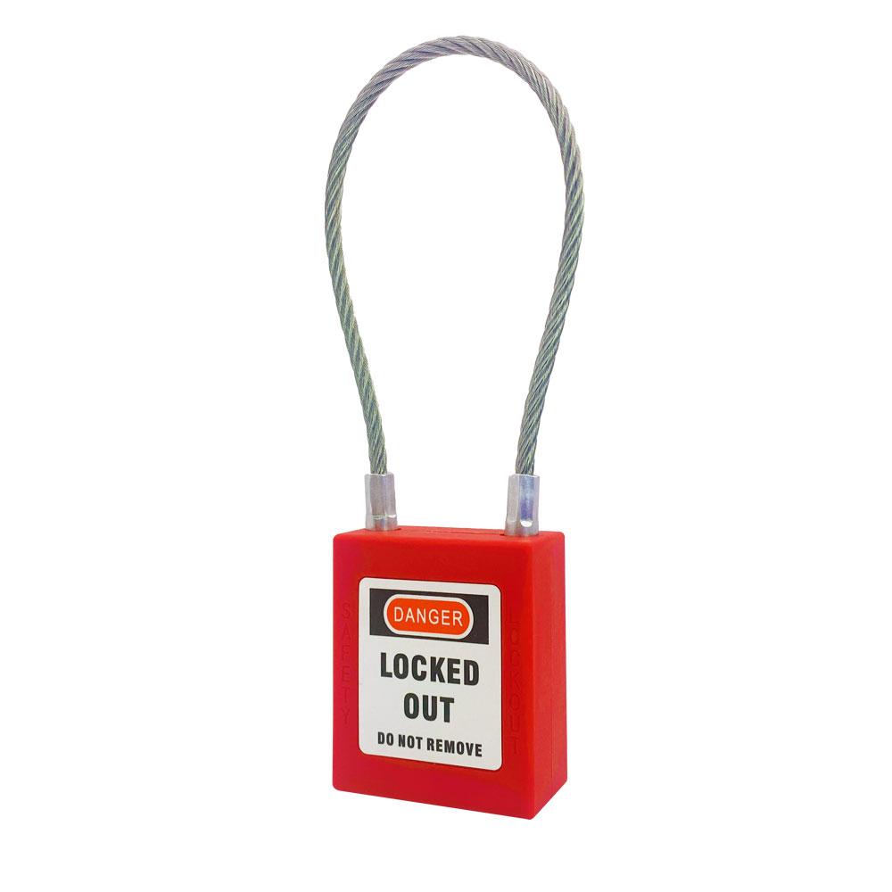 QVAND 90mm Safety LOTO Locks with Different Steel Cable Buckles Nylon Bodies Multiple Colors for Padlock Locking