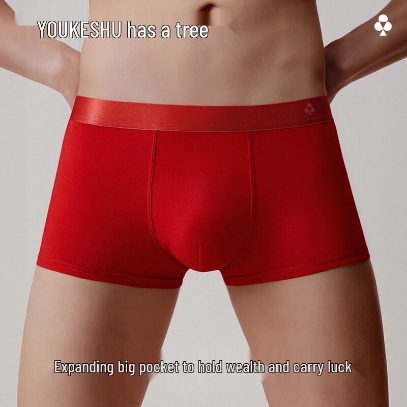 YOUKESHU Мужские красные трусы-боксеры 'Год Лошади'