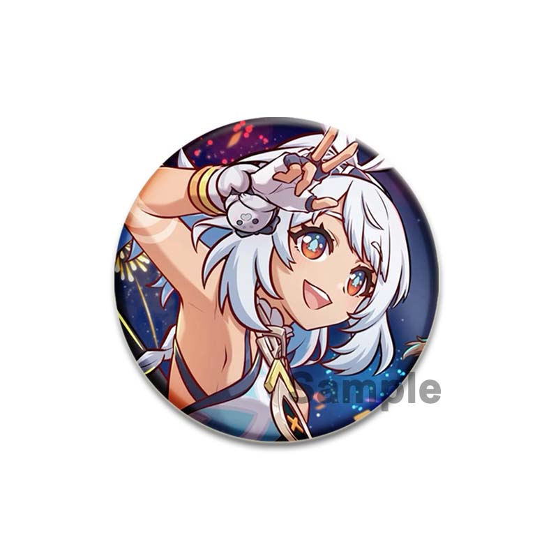 Anime Game Genshin Impact Mualani Soft Button Pins Character Kinich X Mualani Fanart Brooch Handmade Badge Fans Collection Gifts