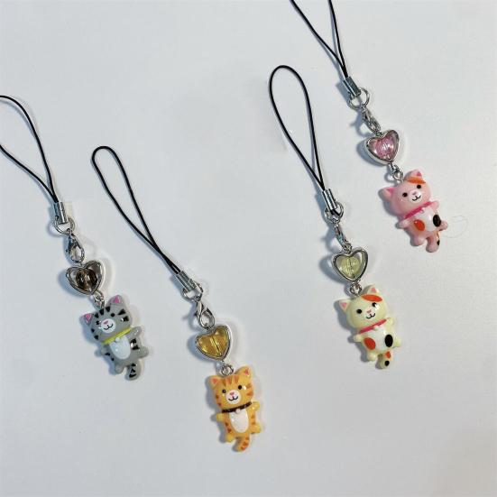 1/6 шт. Брелок Сердце Кошка Дизайн Брелок Украшение для телефона Китти Шарм для телефона Многофункциональный Шарм Держатель для ключей