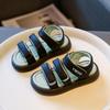 Новые детские сандалии с открытым носком, летние туфли для мальчиков, модные однотонные повседневные нескользящие сандалии для девочек, универсальные детские школьные сандалии