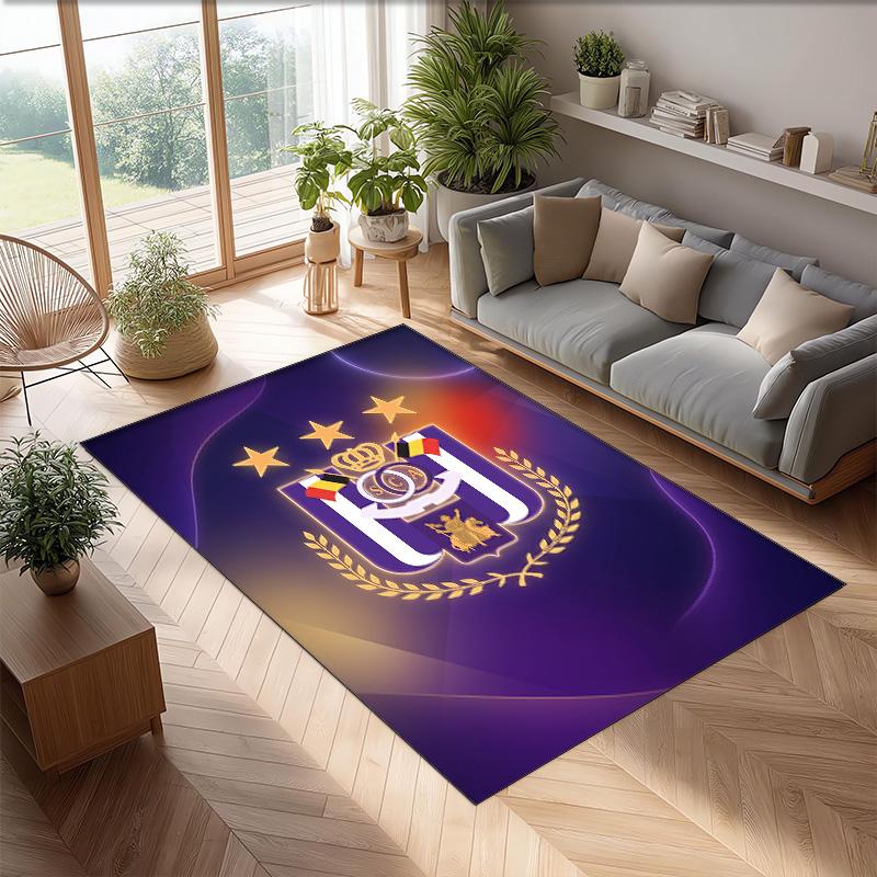 Anderlecht FC Soccer Football Pattern Soft Area Rug Non Slip Indoor Floor Carpet Sports Decor Mat for Bedroom