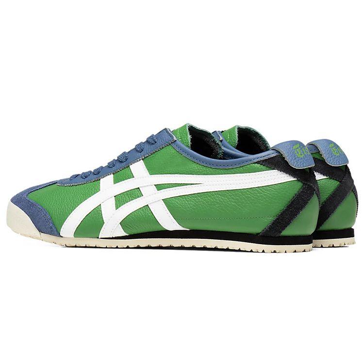 ONITSUKA TIGER Mexico 66 Кроссовки с круглым носком на шнуровке, кожаные, легкие, прочные, низкие, для бега, унисекс, зеленые 1183A201-303
