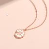 European S925 Sterling Silver Summer Aaa Cz Daisy Necklace Flower Pendant Clavicle Chain For Women Birthday Party Gift Jewelry