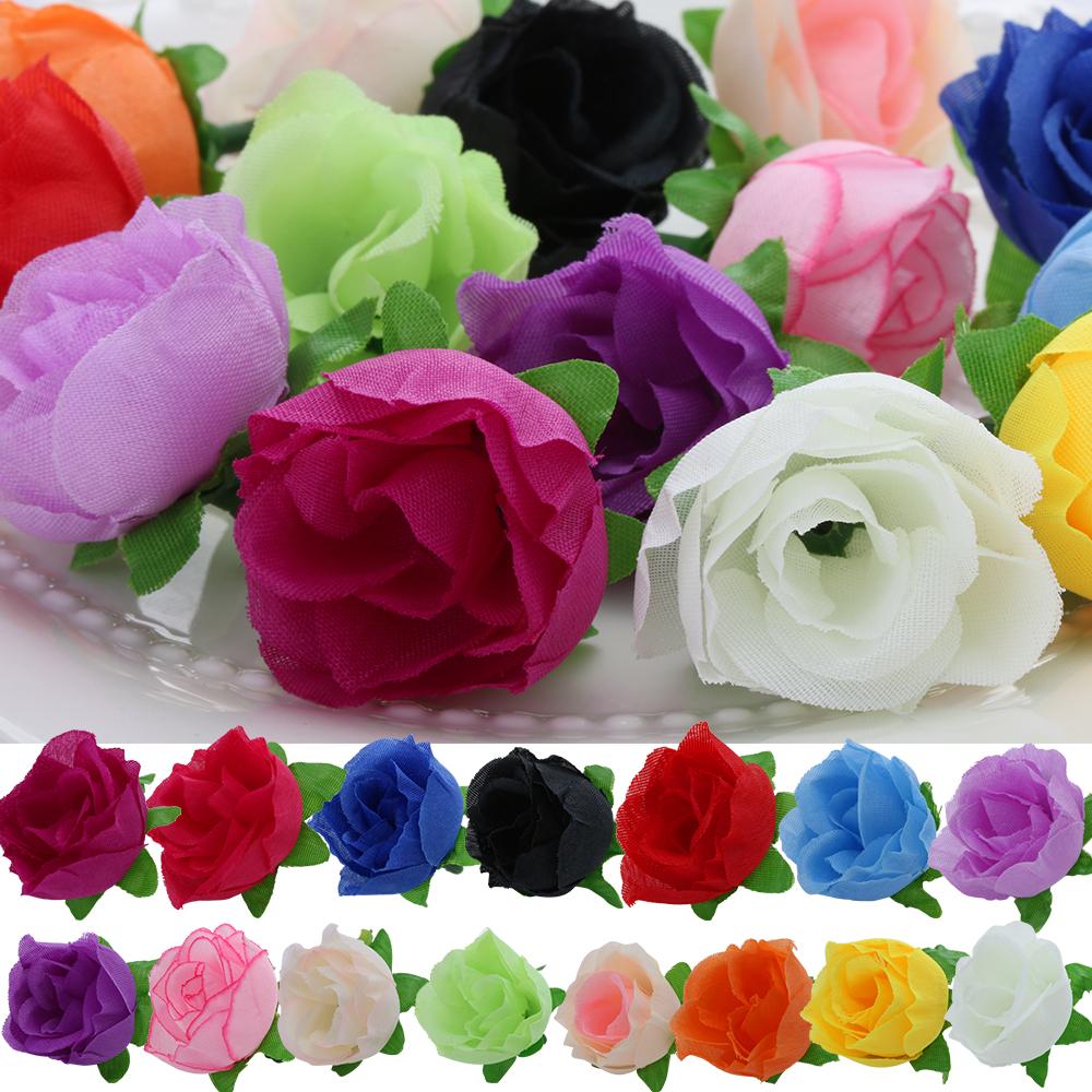 20/50pcs DIY Craft Beautiful Floral Wedding Decoration Artificial Rose Flower Heads Fake Bouquet