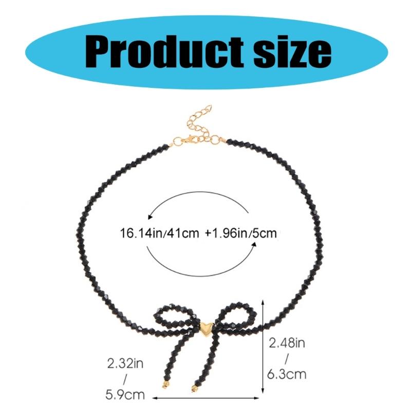 Элегантные дизайны Кристальная бабочка Бант Бисерное ожерелье Кулон для модных энтузиастов Ежедневное использование Повседневная одежда