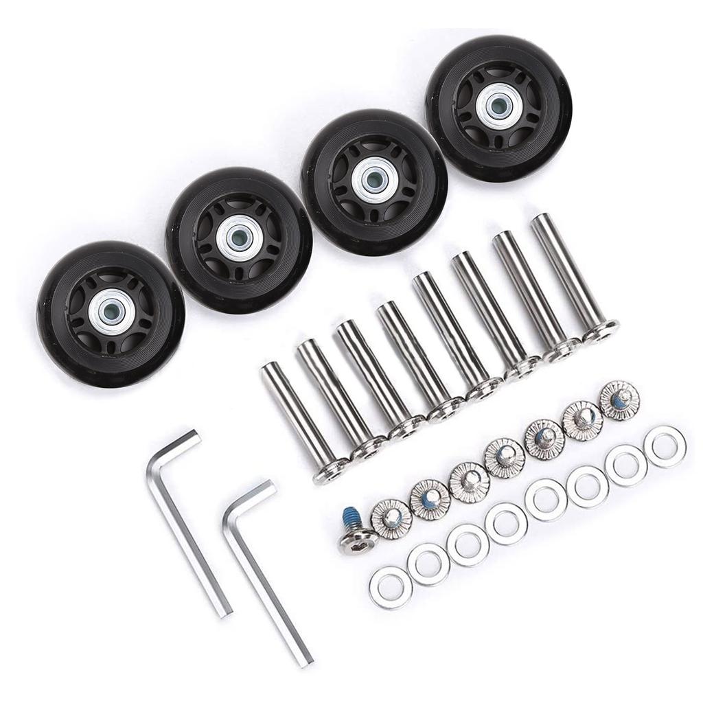 Luggage Wheels Suitcase Replacement Roller Bearing Hardware Repairing Kit Rubber Casters OD 45x18mm/70x24mm Heavy Duty