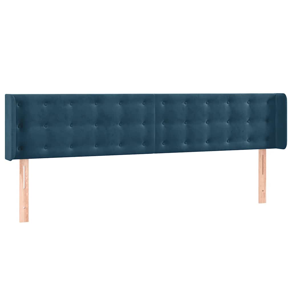 LED Headboard Dark Blue 163x16x78 88 cm Velvet