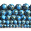 Dark Blue Howlite Gold Silk Loose Beads Jewelry Making Bracelet 15'' 4-12mm