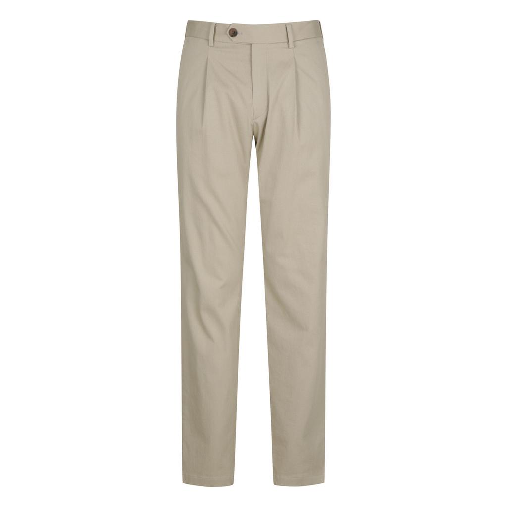 FERRAROMILANO Men'S Single-Pleat Napoli Pants Beige (Am0Dsl13253)