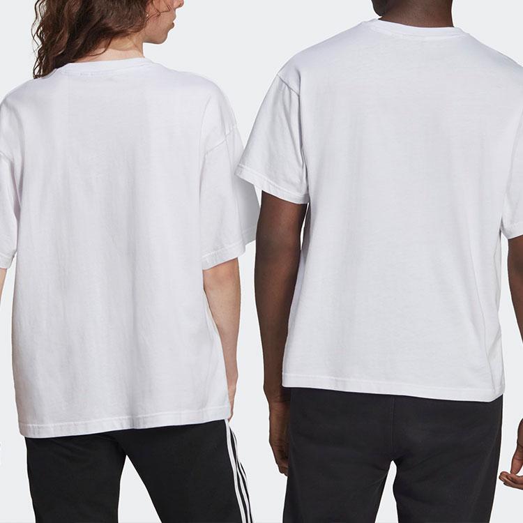 Adidas Originals Pure Color Logo Print Sports Short Sleeve T-Shirt Unisex Tops White HE2519